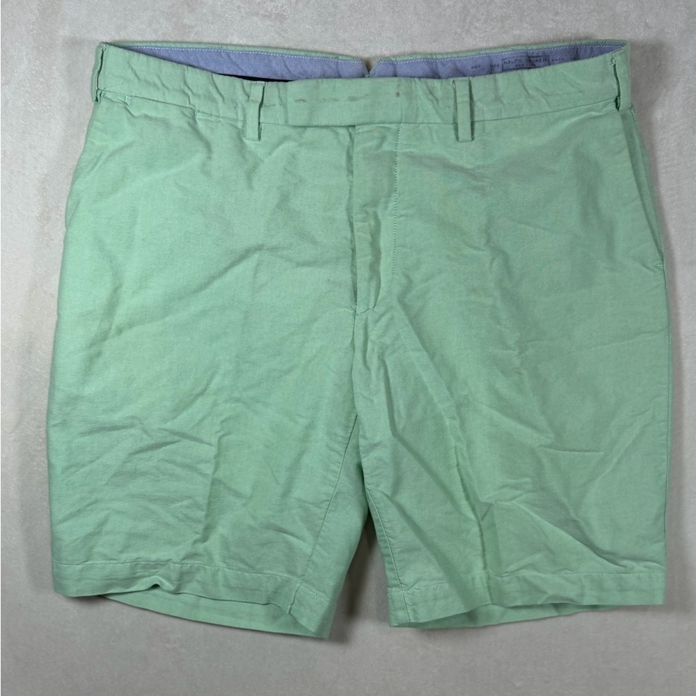 Polo Ralph Lauren 38W 100% Cotton Mint Green Flat Front Shorts